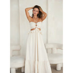 Chic Ivory Maxi Halter Dress