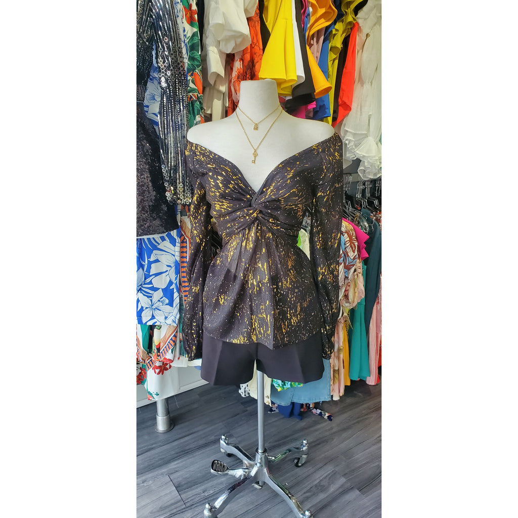 Black with Gold Dust Blouse