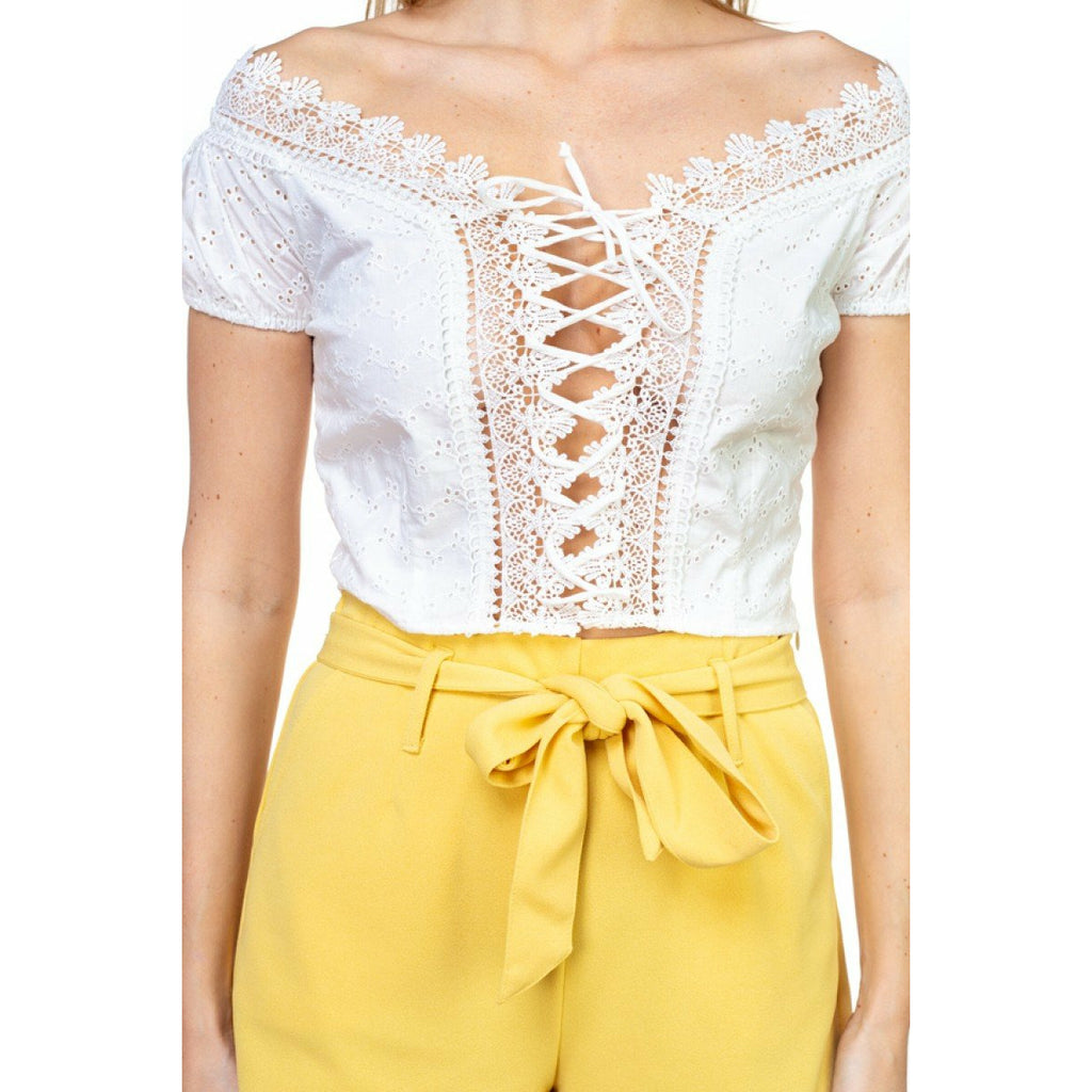 Lace Offshoulder Crop Top