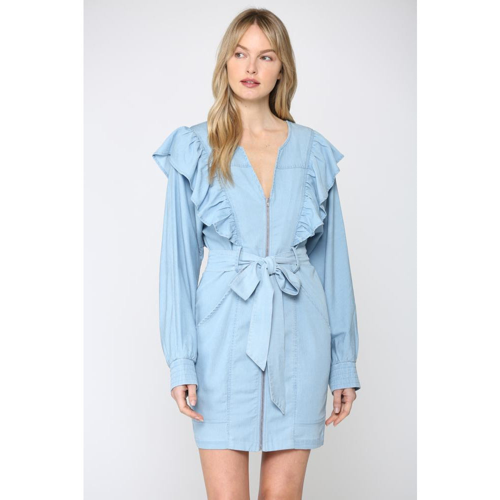 Ruffle Shoulders Dress