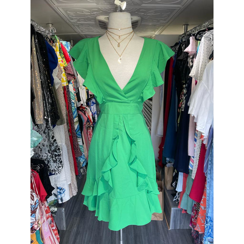 Ruffles Emerald Dress