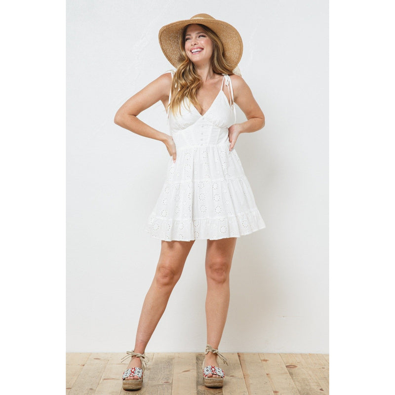 Eyelet Mini Dress