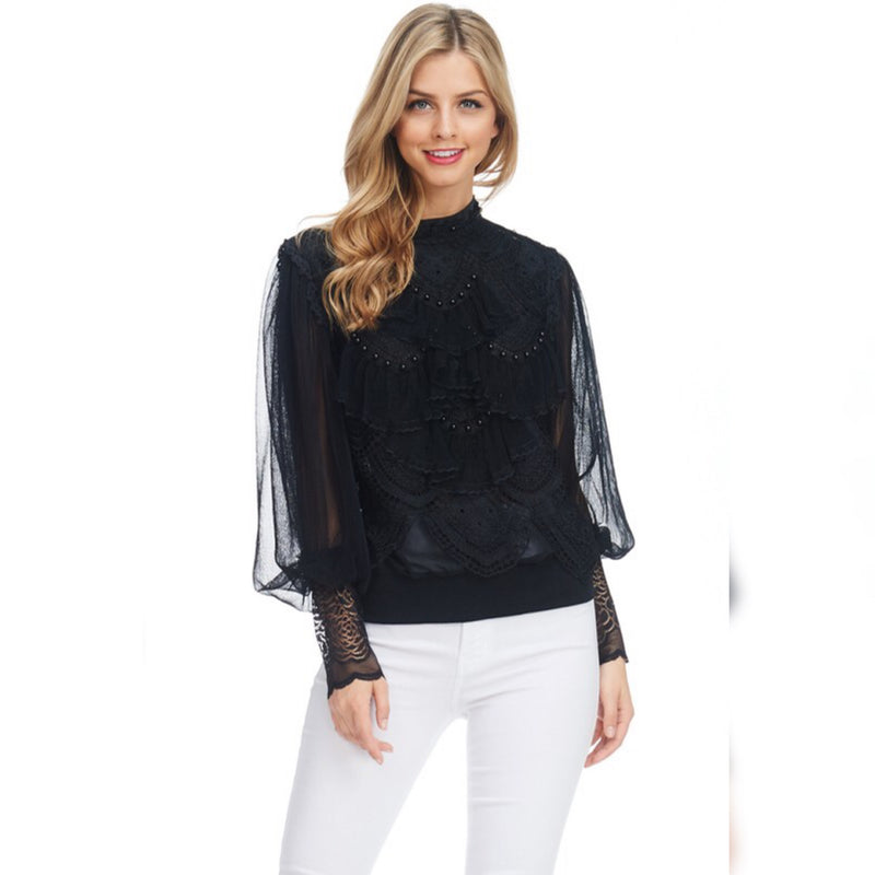 Ruffles and Pearls Top