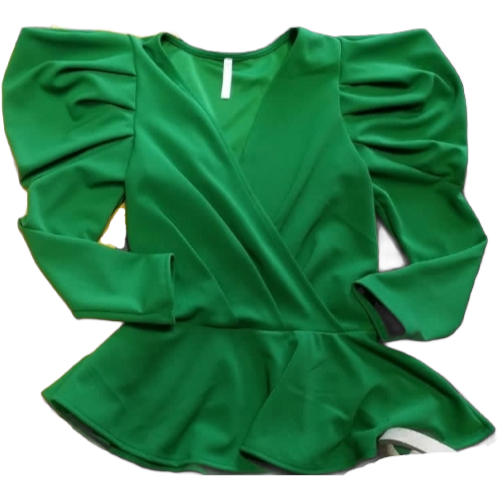 Green Puff Sleeve Top