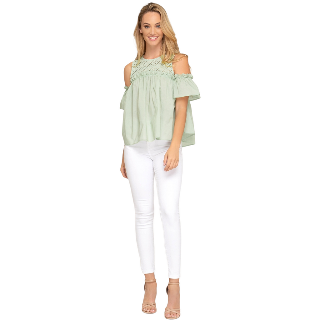 Sage Eyelet Blouse