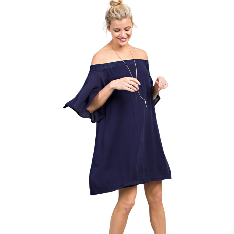 Navy Offshoulder Dress