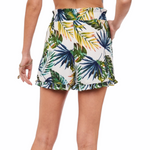 Tropical Print Ruffled Shorts