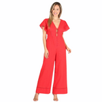 Red Open Back Jumpsuit