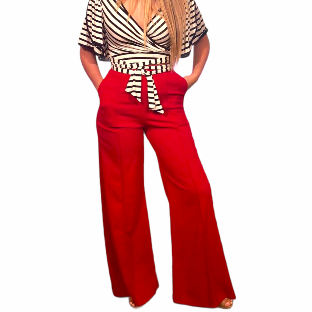 Red Palazzo Pant