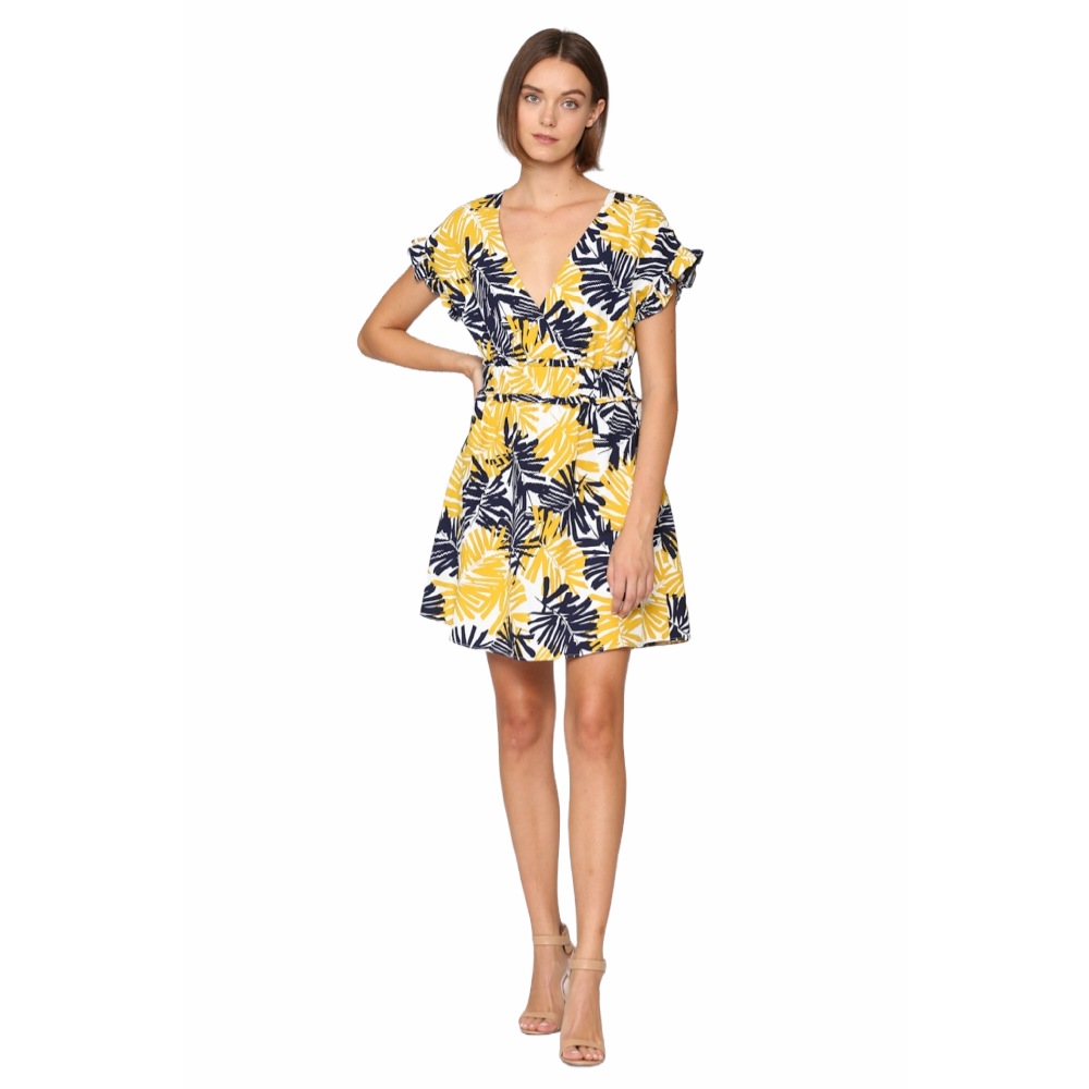 Mustard Palm Tree Dress