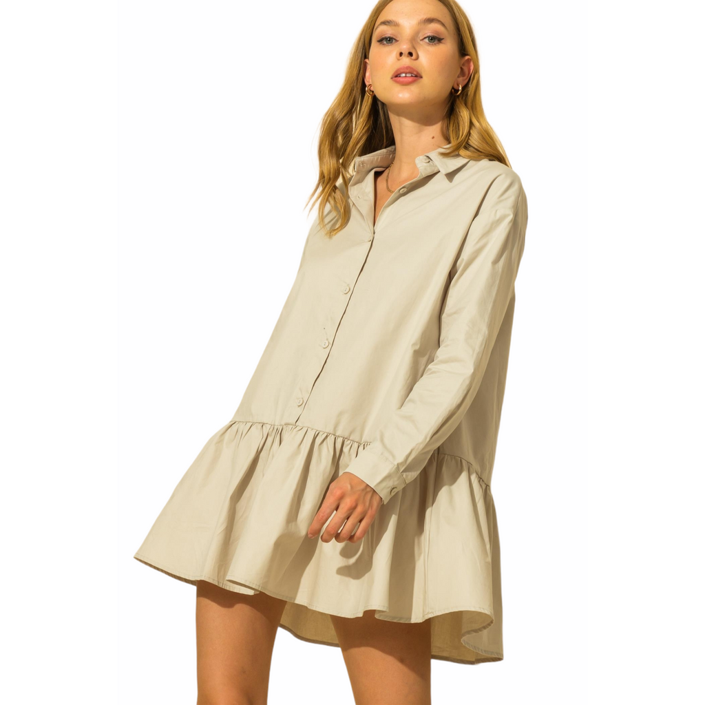 Khaki Shirt Dress