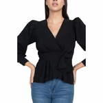 Puff Sleeve Peplum Top