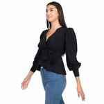 Puff Sleeve Peplum Top