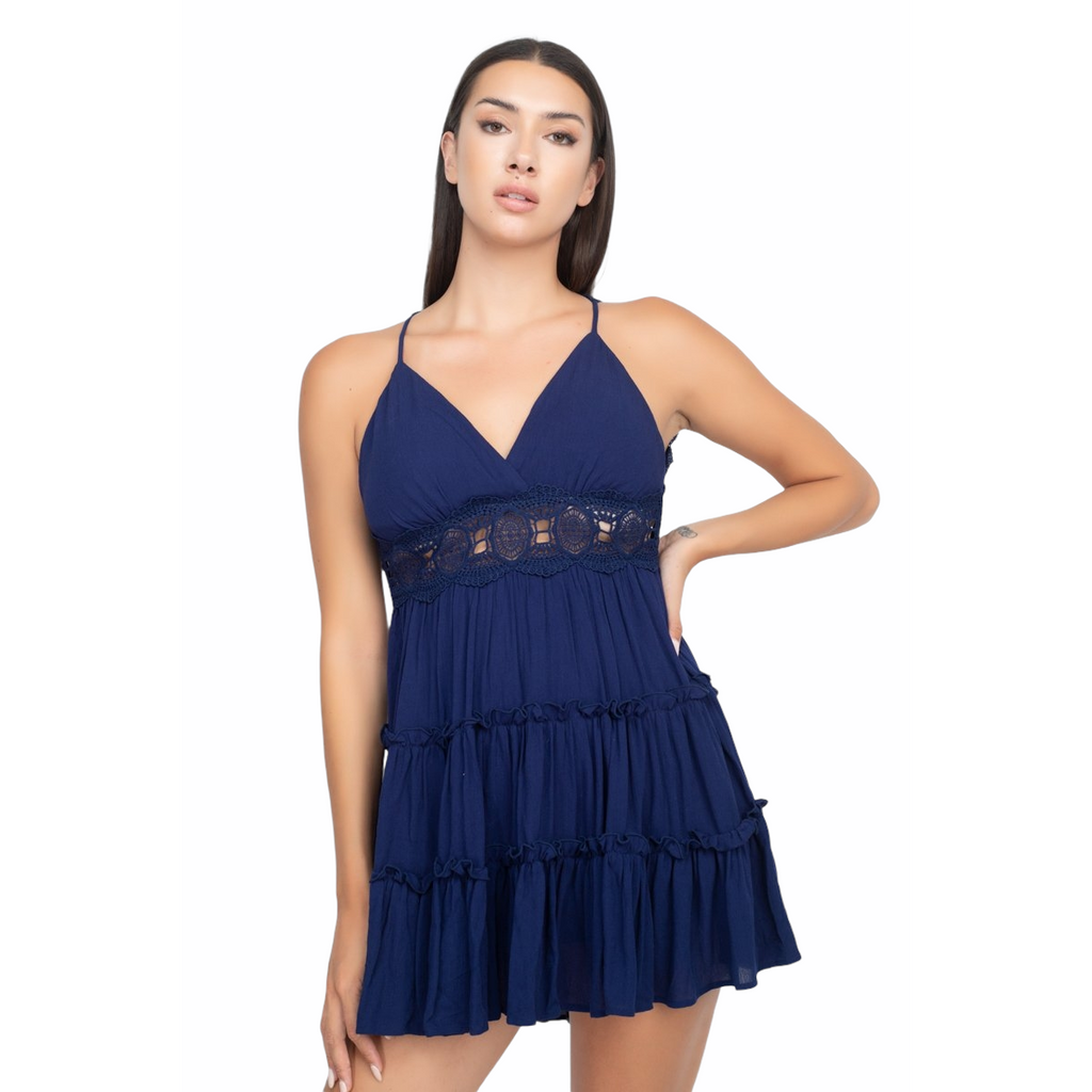 Navy Crochet Dress