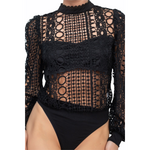 Black Crochet Blodysuit