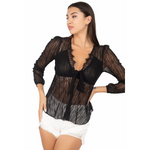 Front Tied Lace Blouse