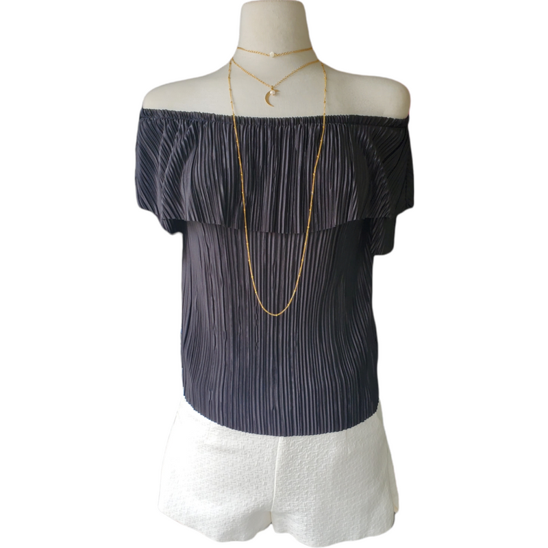 Offshoulder Pleated Top