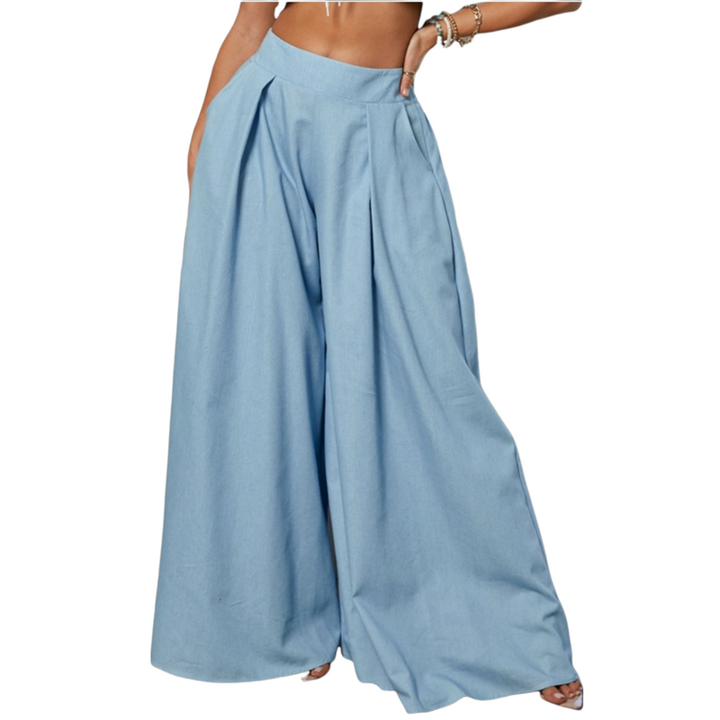 Denim Palazzo Pants