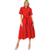 Red Midi Shirt Dress