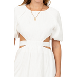 Cut Out Midi Dress White