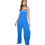 Tie Overall Jumpsuit Blue