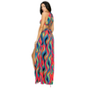 Wavy Print Cut Out Maxi Dress