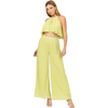 Lime Halter Top and Wide Leg Pants