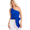 Pleated One Shoulder Top