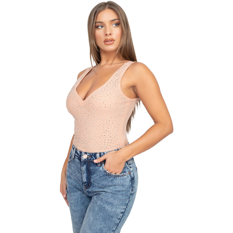 Rhinestone Mesh Bodysuit