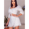 White Eyelet Short Set