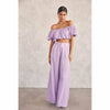 Offshoulder Bubble Top and Pants Set Lilac