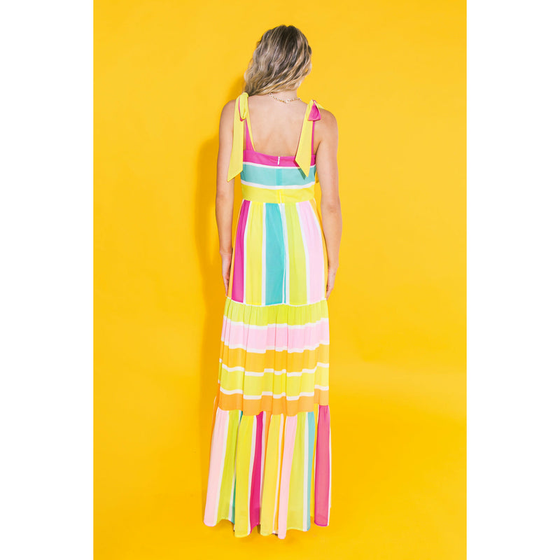 Lime Stripes Maxi Dress