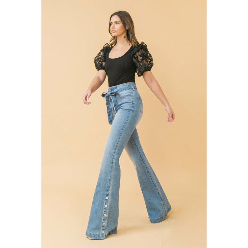 Button High Waist Jeans