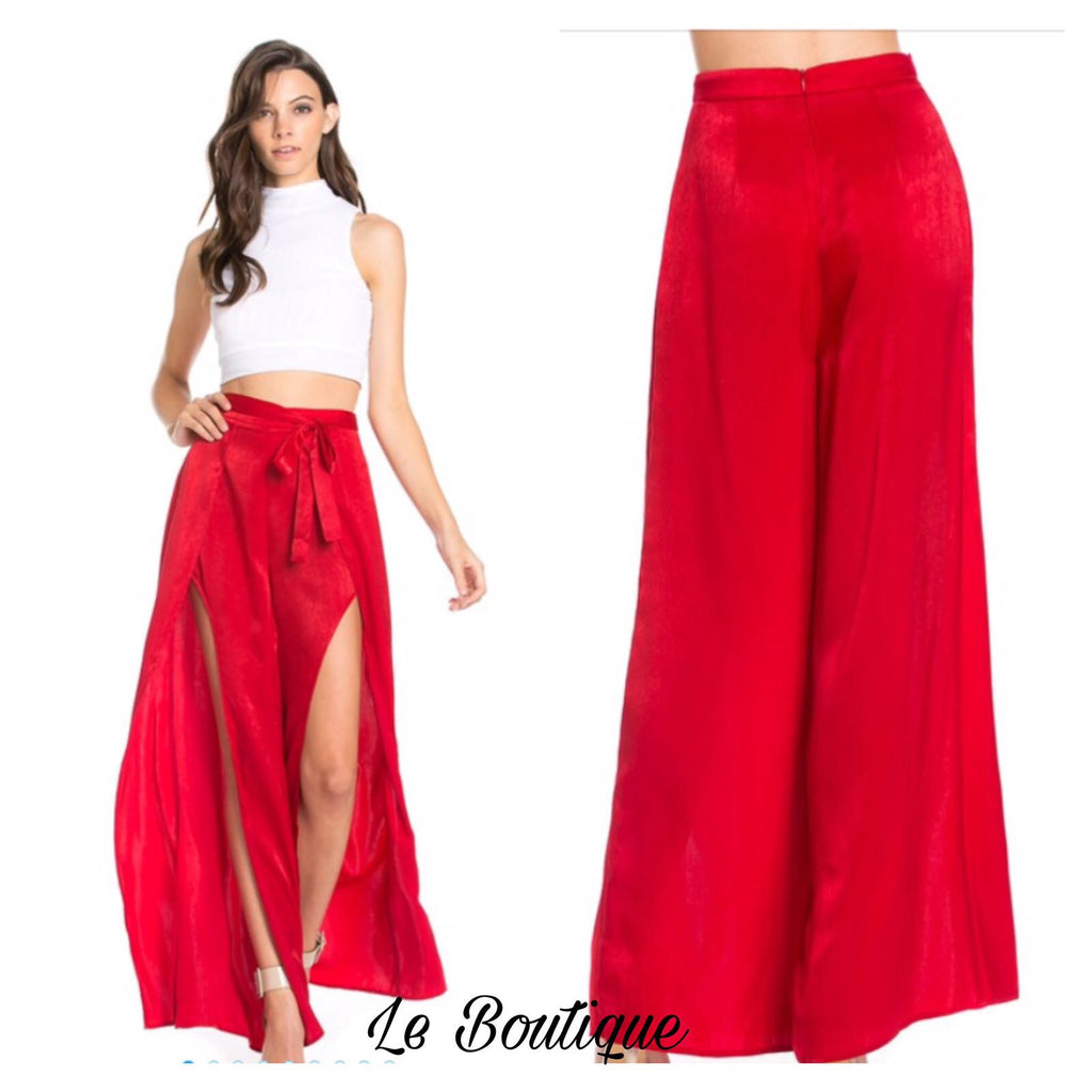 Satin Slit Pant